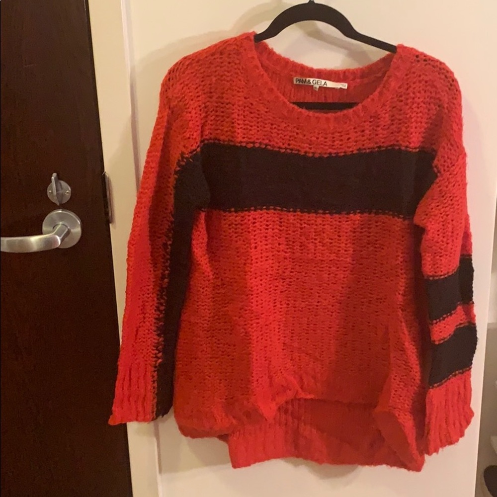 Pam&Gela red and black sweater
